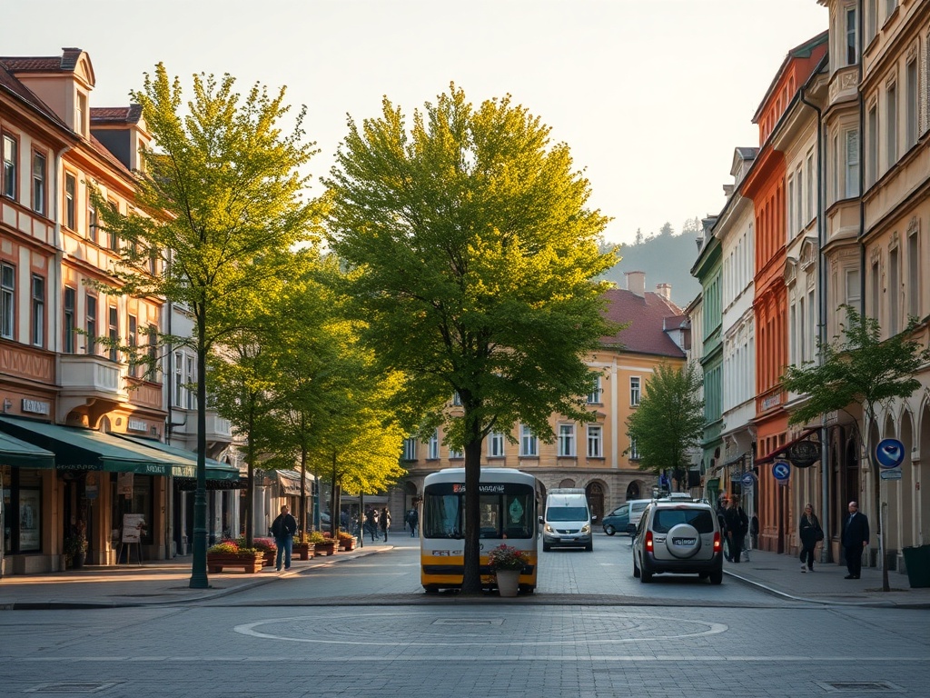 Mapa przedstawiająca zmapowane obiekty infrastruktury usługowej w Krynicy Morskiej, z naciskiem na gastronomię i sklepy.